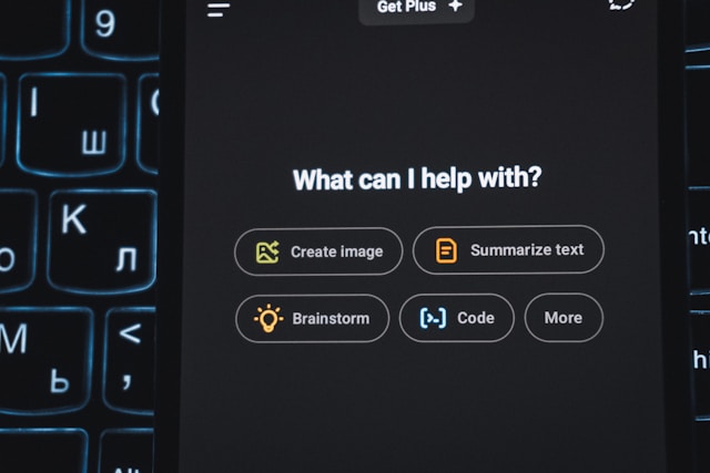 Typical interface of an AI tool used by small businesses to improve productivity and efficiency without reducing staff