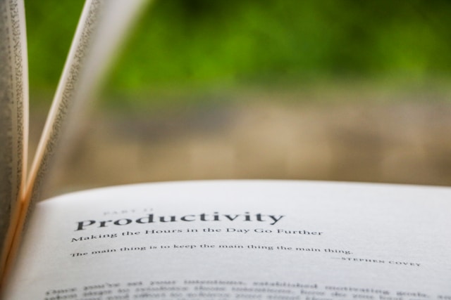 Graphic with the word Productivity representing the productivity benefits of building a purposeful Small Business AI Stack